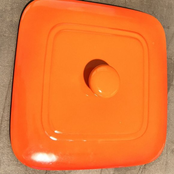 Parini Orange Square Covered Casserole Baker Non Stick 9.5 x 9.5 x 2.5 Inches - Picture 4 of 5